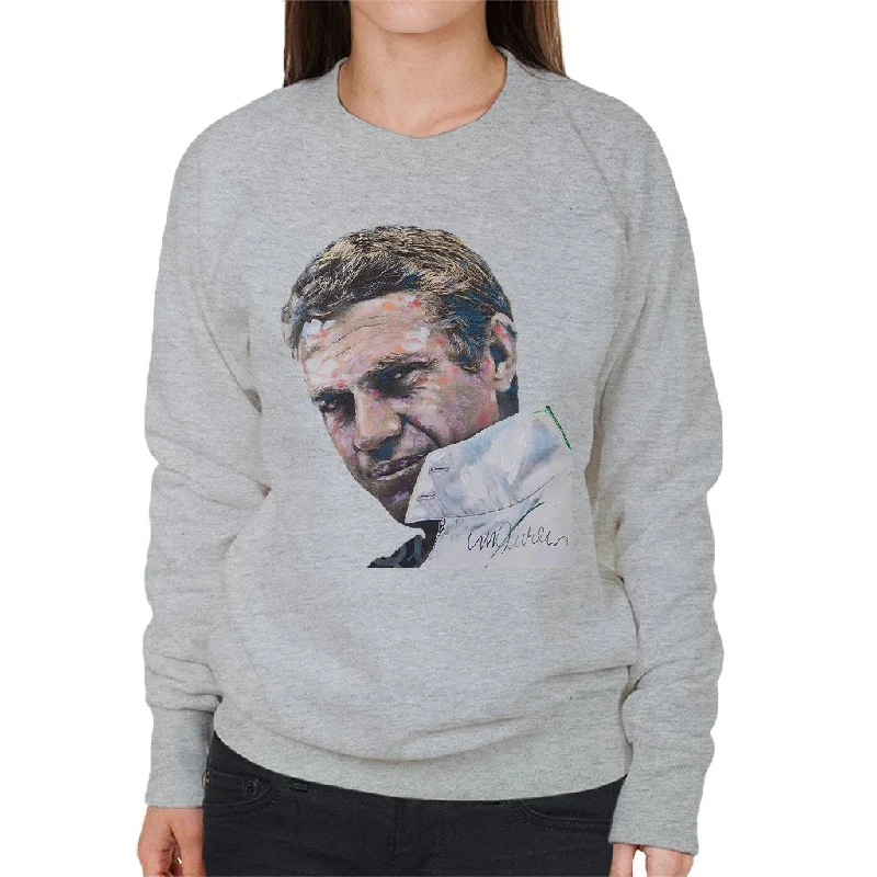 soft gym hoodieSidney Maurer Original Portrait Of Steve McQueen Women's Sweatshirt