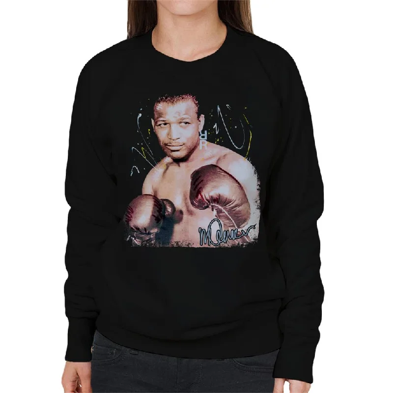 chic active hoodieSidney Maurer Original Portrait Of Sugar Ray Leonard Women's Sweatshirt