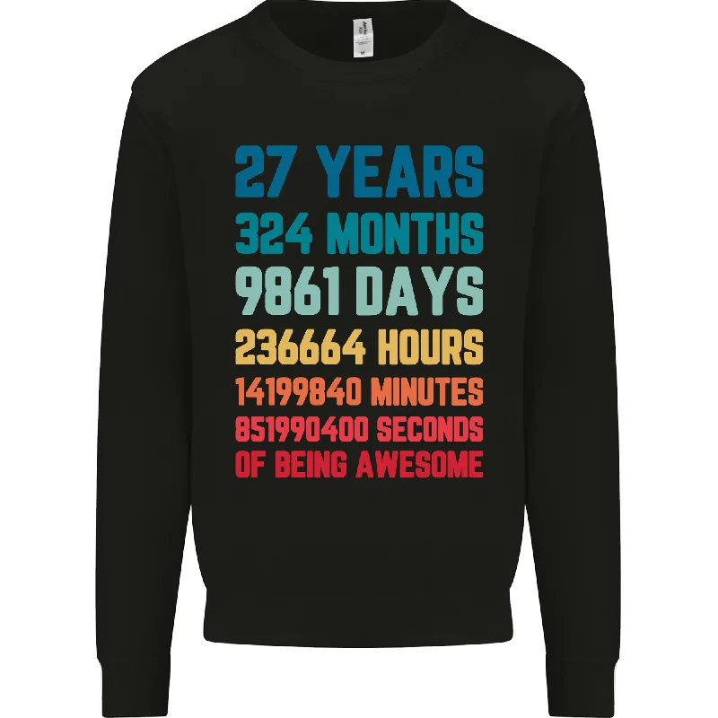 cozy workout hoodie27th Birthday 27-Year-Old Men's Sweatshirt - Classic, Trendy, and Stylish Option