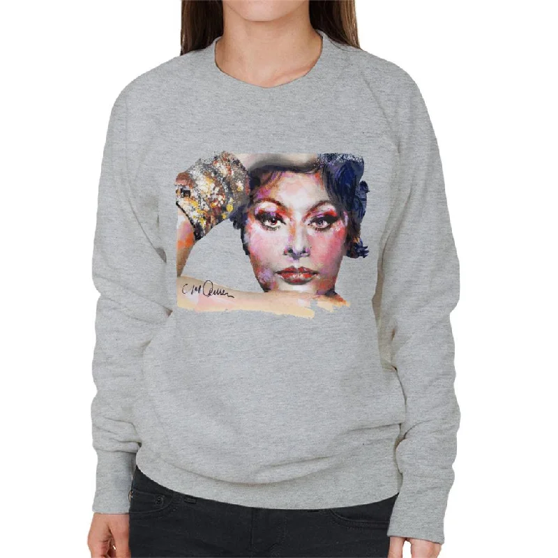 retro sports hoodieSidney Maurer Original Portrait Of Sophia Loren Women's Sweatshirt