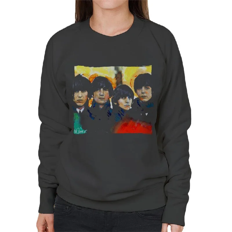 sleek workout sweatshirtSidney Maurer Original Portrait Of The Beatles Bowl Cuts Women's Sweatshirt