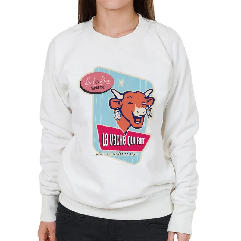 stylish athletic hoodieThe Laughing Cow Bel And Bon Depuis 1921 Women's Sweatshirt