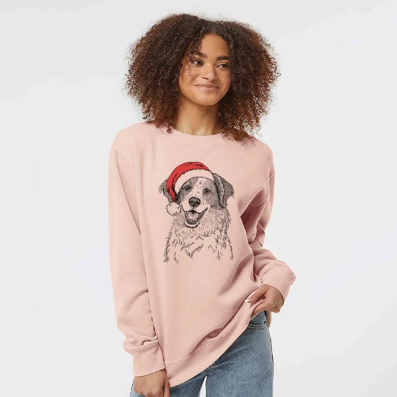 premium athletic sweatshirtSanta Sophie the Brittany Beagle Mix - Unisex Pigment Dyed Crew Sweatshirt