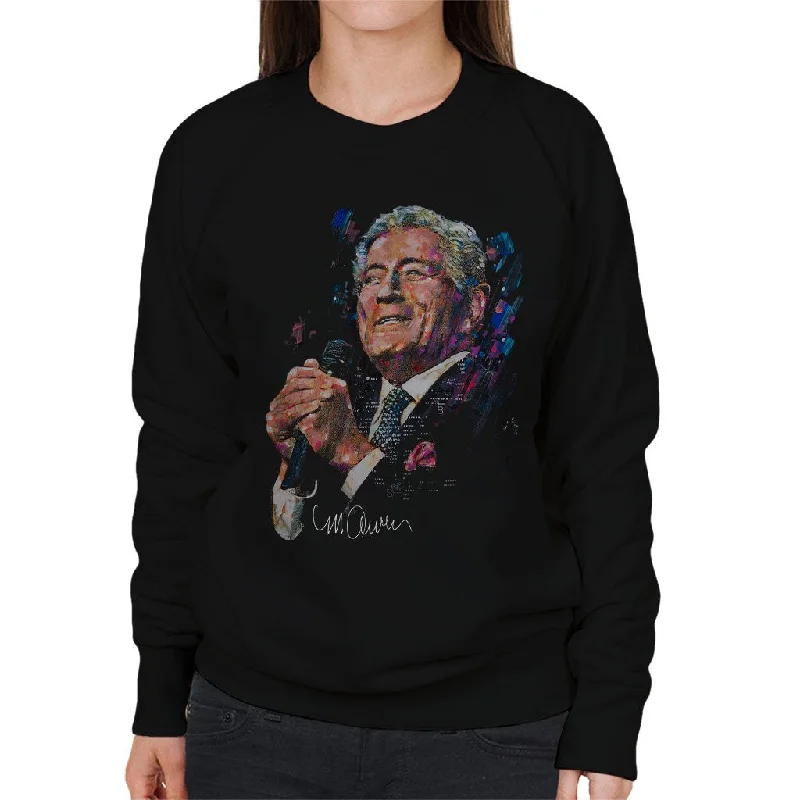 high-quality athletic sweatshirtSidney Maurer Original Portrait Of Tony Bennett Women's Sweatshirt