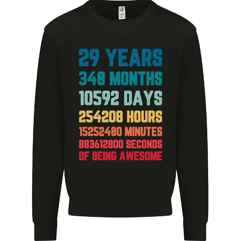 slim fit workout hoodie29th Birthday 29 Year Old Mens Sweatshirt Jumper