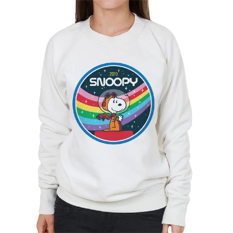 premium athletic sweatshirtPeanuts Snoopy Starry Rainbow Moon Kennel Ship Women's Sweatshirt