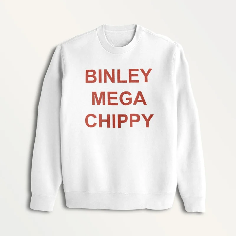 oversized gym sweatshirtBinley Mega Chippy Red Text Women's Sweatshirt