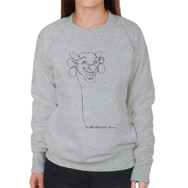 versatile gym hoodieThe Laughing Cow Handwritten Outline Women's Sweatshirt