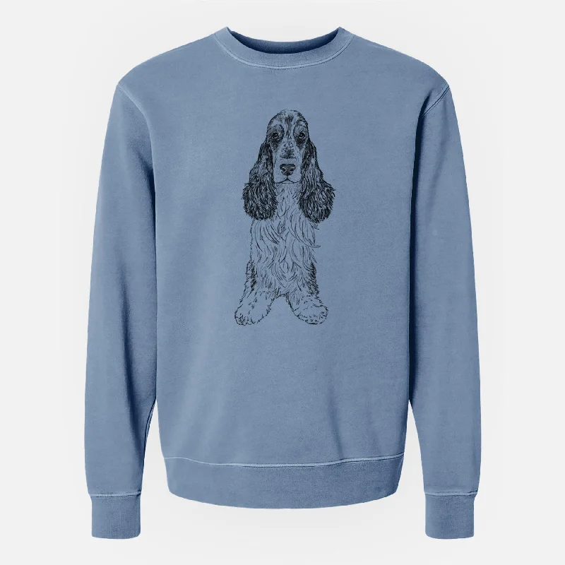 versatile gym hoodieDoodled Rupert the Cocker Spaniel - Unisex Pigment Dyed Crew Sweatshirt