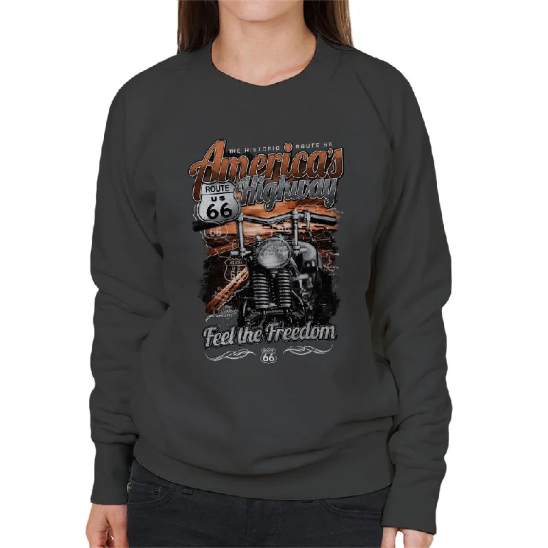 breathable gym hoodieRoute 66 America's Highway Women's Sweatshirt