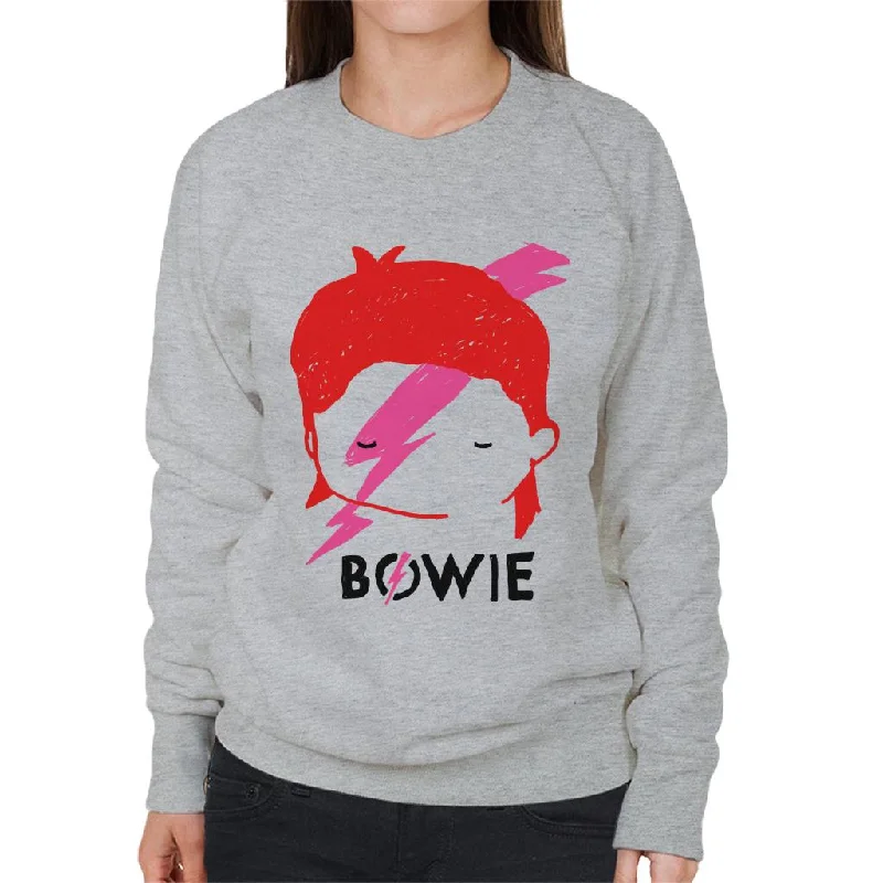 fitted workout sweatshirtDavid Bowie Aladdin Sane Lightning Bolt Sketch Women's Sweatshirt