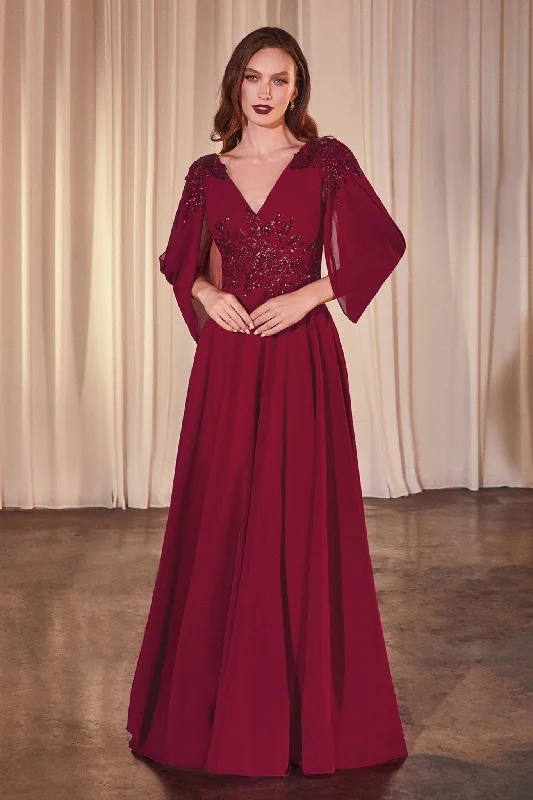 sophisticated dressCinderella Divine S508 A Line Long Formal Evening Dress