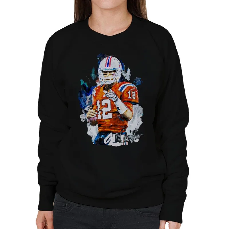 classic gym sweatshirtSidney Maurer Original Portrait Of Tom Brady Patriots Women's Sweatshirt