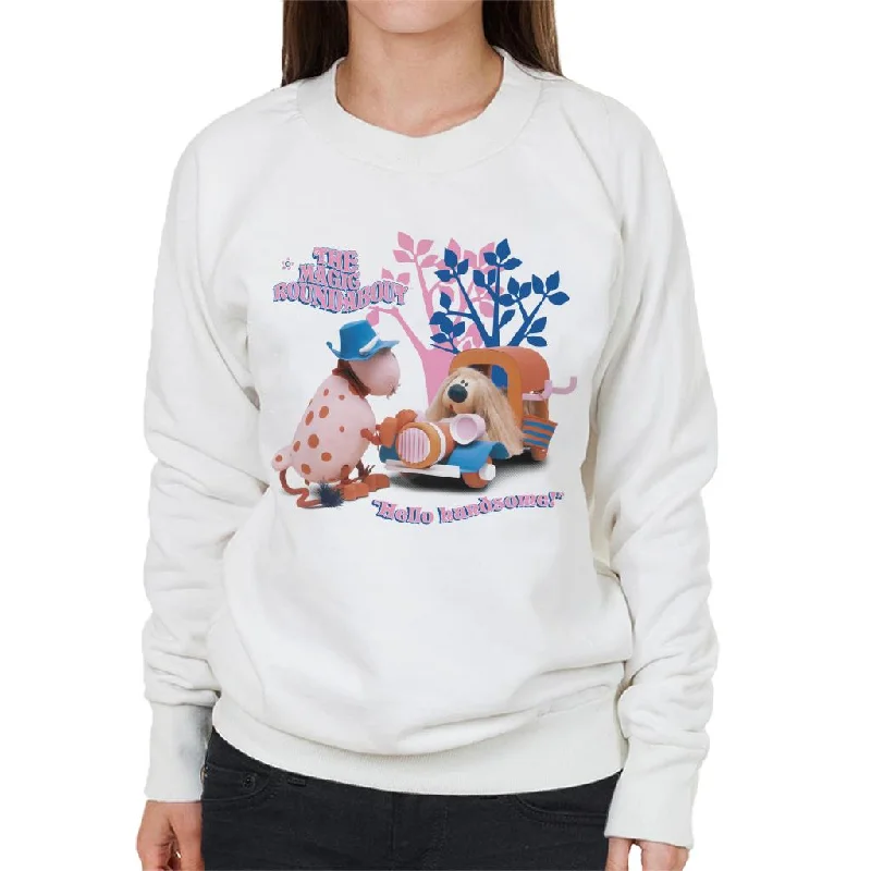 retro sports hoodieThe Magic Roundabout Ermintrude & Dougal Hello Handsome Women's Sweatshirt