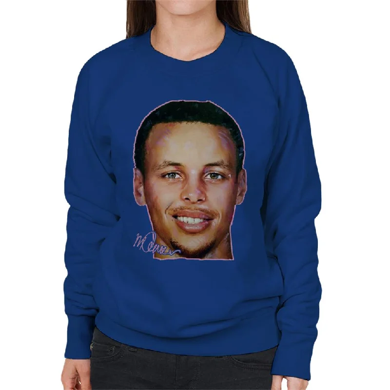 zip-up gym hoodieSidney Maurer Original Portrait Of Stephen Curry Women's Sweatshirt