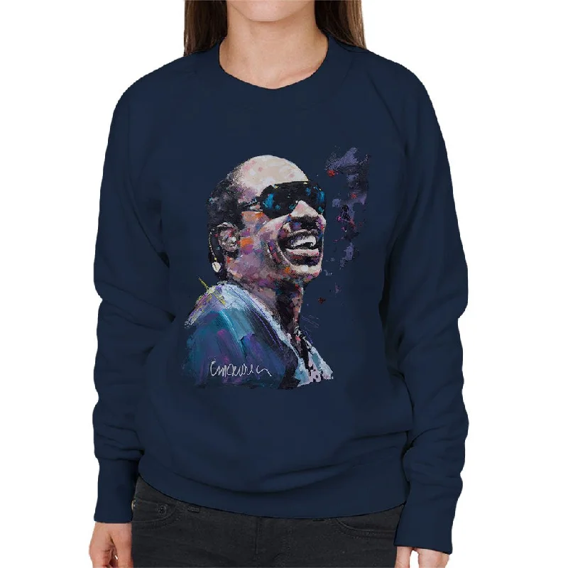 premium athletic sweatshirtSidney Maurer Original Portrait Of Stevie Wonder Women's Sweatshirt