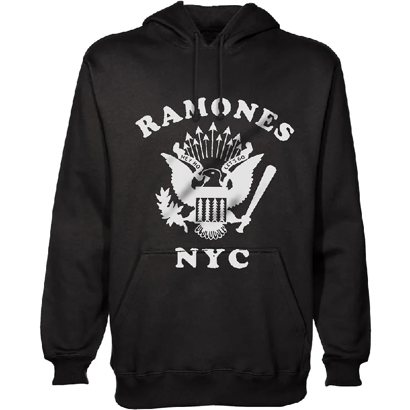 comfortable hooded sweatshirtRAMONES HOODIE: RETRO EAGLE NEW YORK CITY MEDIUM RAHD02MB02