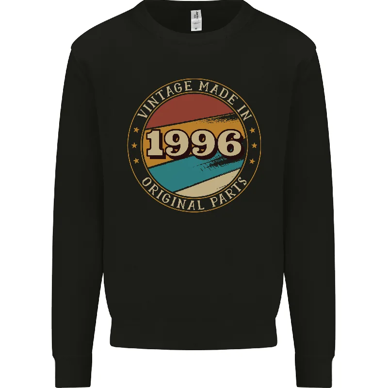 long-sleeve athletic hoodie28th Birthday  Vintage Made In 1996 Mens Sweatshirt Jumper