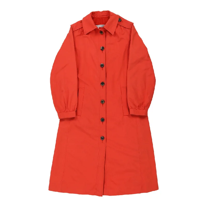 cold weather coatAquascutum Trench Coat - Small Red Cotton Blend