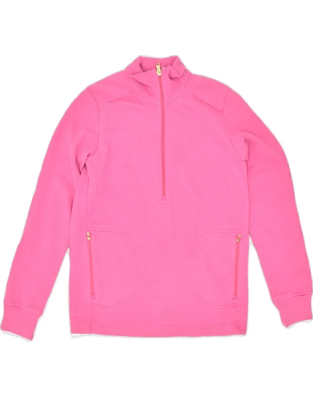 chic pullover hoodieRALPH LAUREN Womens Golf Zip Neck Sweatshirt Jumper UK 6 XS Pink Cotton