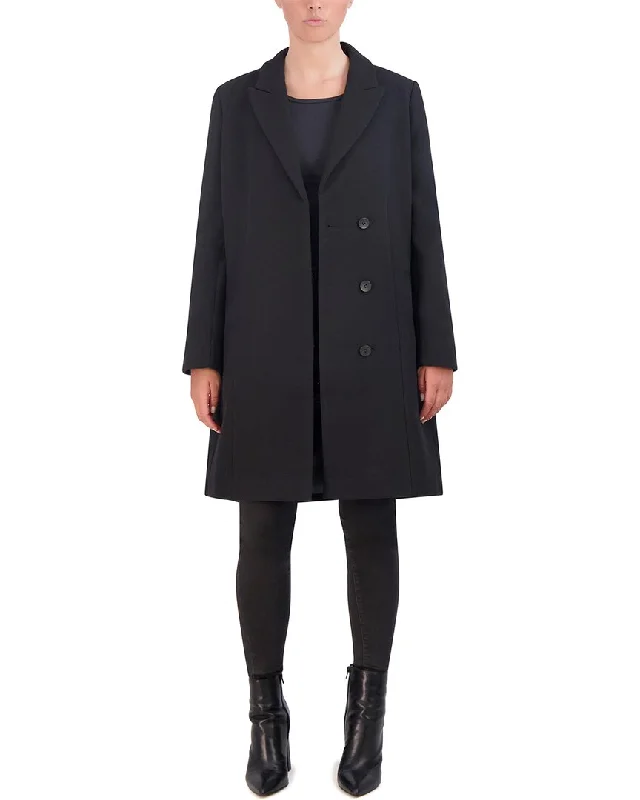 padded coatCole Haan Asymmetrical Peak Lapel Wool-Blend Coat