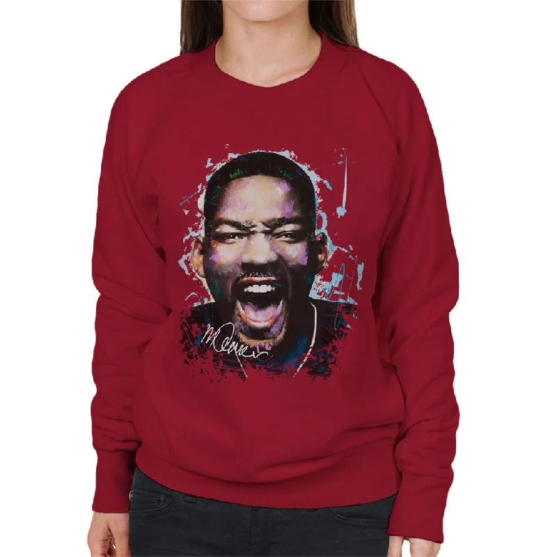 eco-friendly fitness hoodieSidney Maurer Original Portrait Of Will Smith Women's Sweatshirt