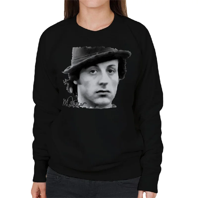 high-performance athletic hoodieSidney Maurer Original Portrait Of Sylvester Stallone Hat Women's Sweatshirt