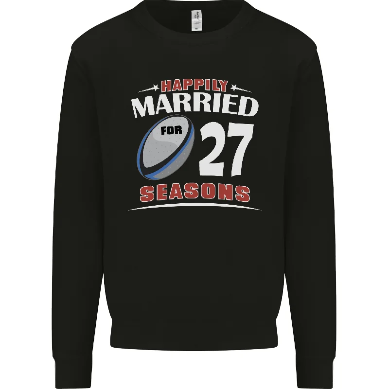 sleek workout sweatshirt27 Year Wedding Anniversary 27th Rugby Mens Sweatshirt Jumper