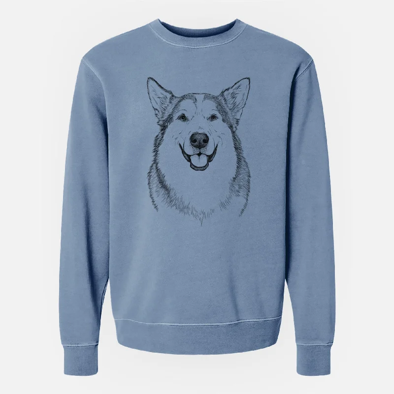 breathable gym hoodieBare Vader the Alaskan Malamute - Unisex Pigment Dyed Crew Sweatshirt