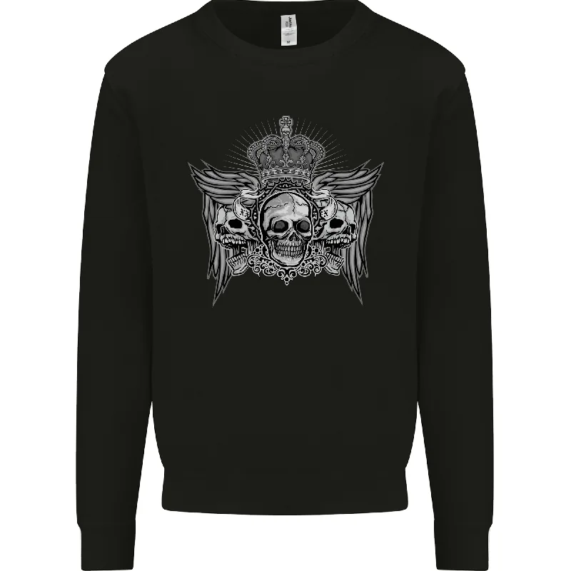 sleek gym hoodie3 Skull Crown Mens Sweatshirt Jumper