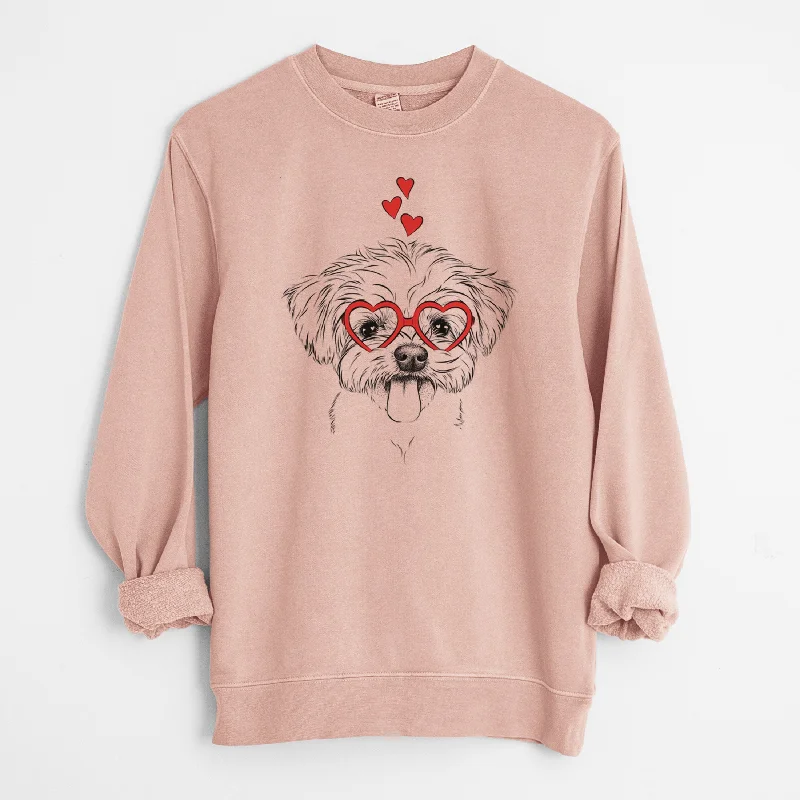 activewear hoodieValentine Mochi the Maltese - Unisex Pigment Dyed Crew Sweatshirt