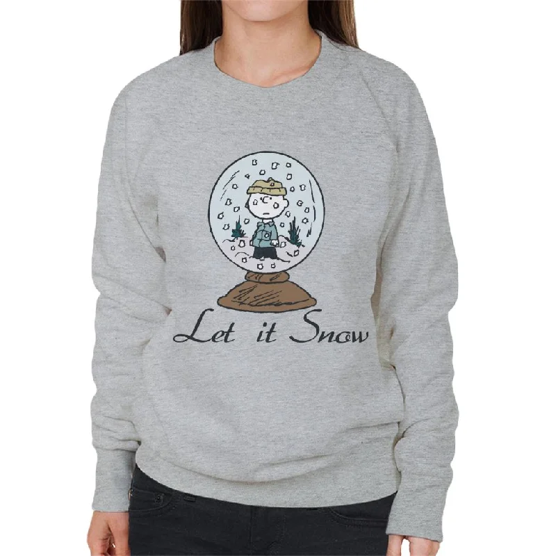 workout style hoodiePeanuts Charlie Brown Let It Snow Globe Women's Sweatshirt