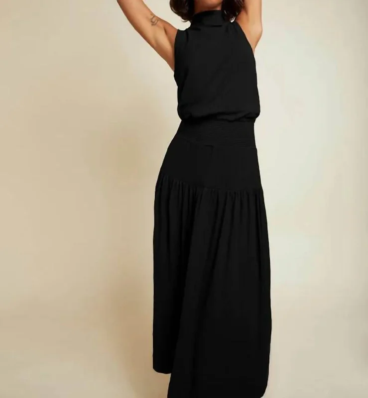 trendy bodycon dressMargot Turtleneck Tank Dress In Black