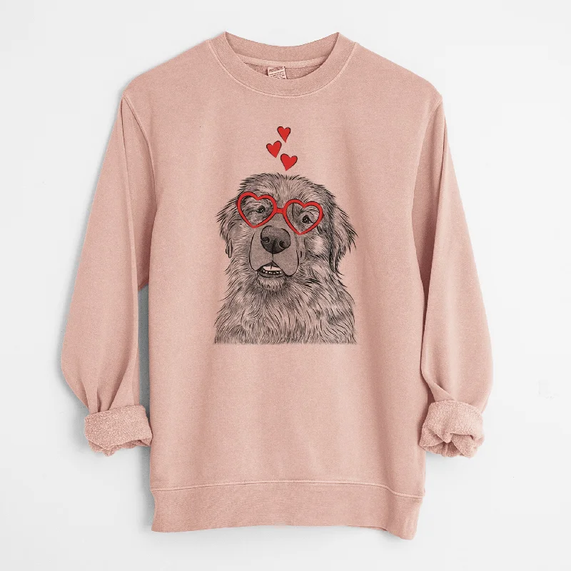 chic active hoodieValentine Ralph the Leonberger - Unisex Pigment Dyed Crew Sweatshirt