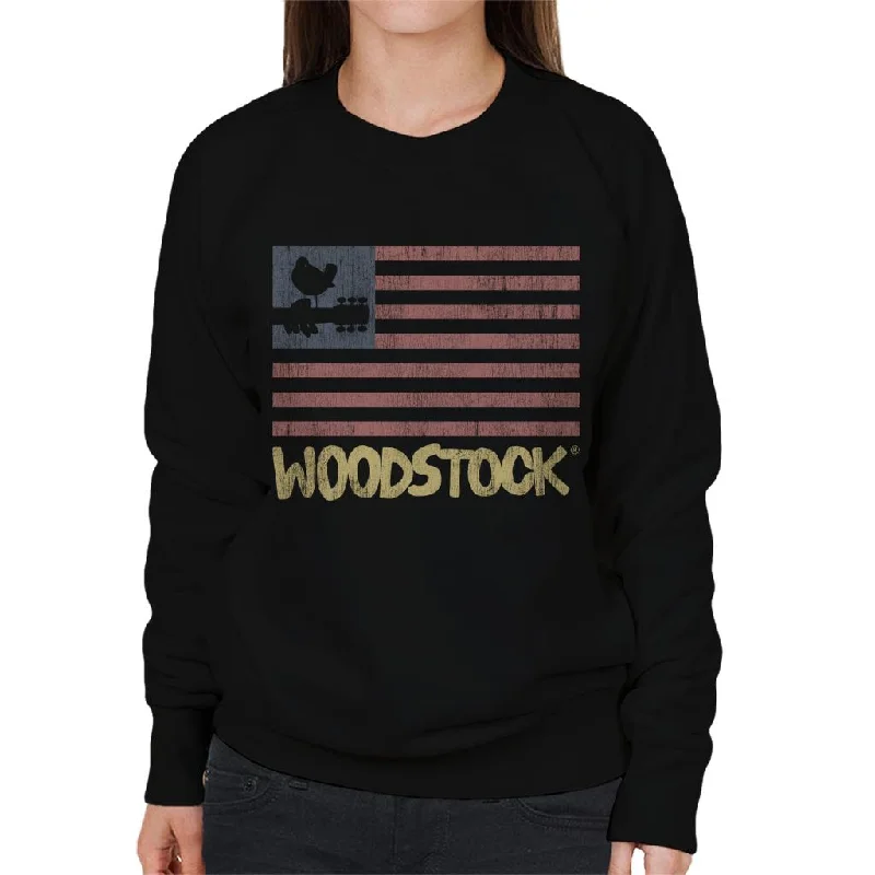 stylish athletic hoodieWoodstock Festival Flag Women's Sweatshirt