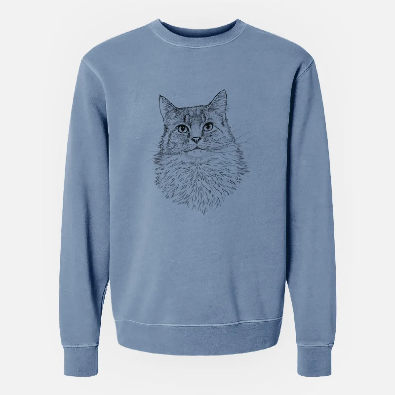 fashionable workout wearBare Olive the Cat - Unisex Pigment Dyed Crew Sweatshirt