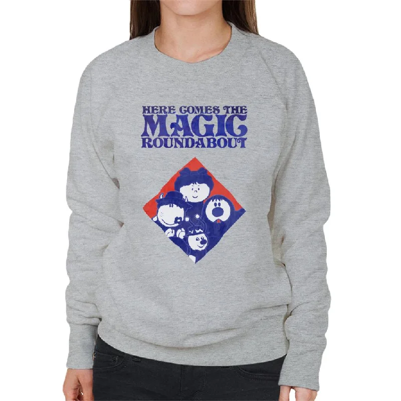 cozy workout hoodieThe Magic Roundabout Retro Blue Tone Diamond Women's Sweatshirt