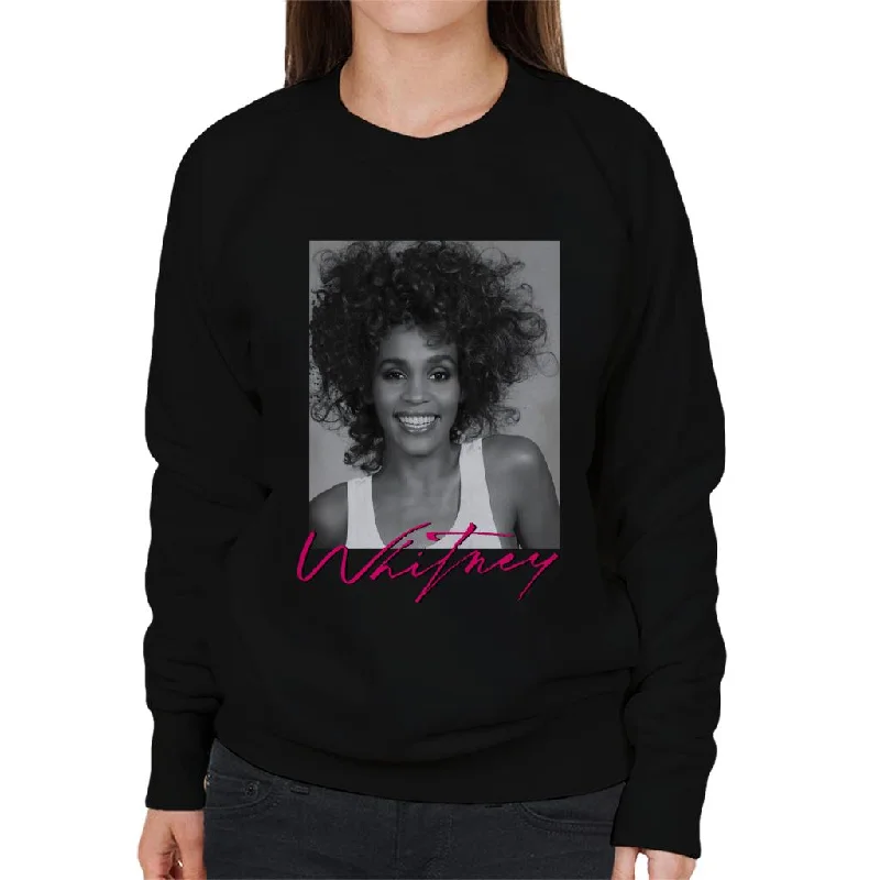 comfy workout sweatshirtWhitney Houston Smiling Portrait Women's Sweatshirt