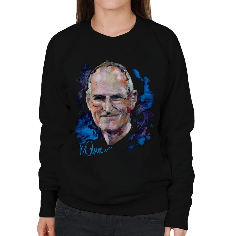 smooth fit athletic sweatshirtSidney Maurer Original Portrait Of Steve Jobs Women's Sweatshirt