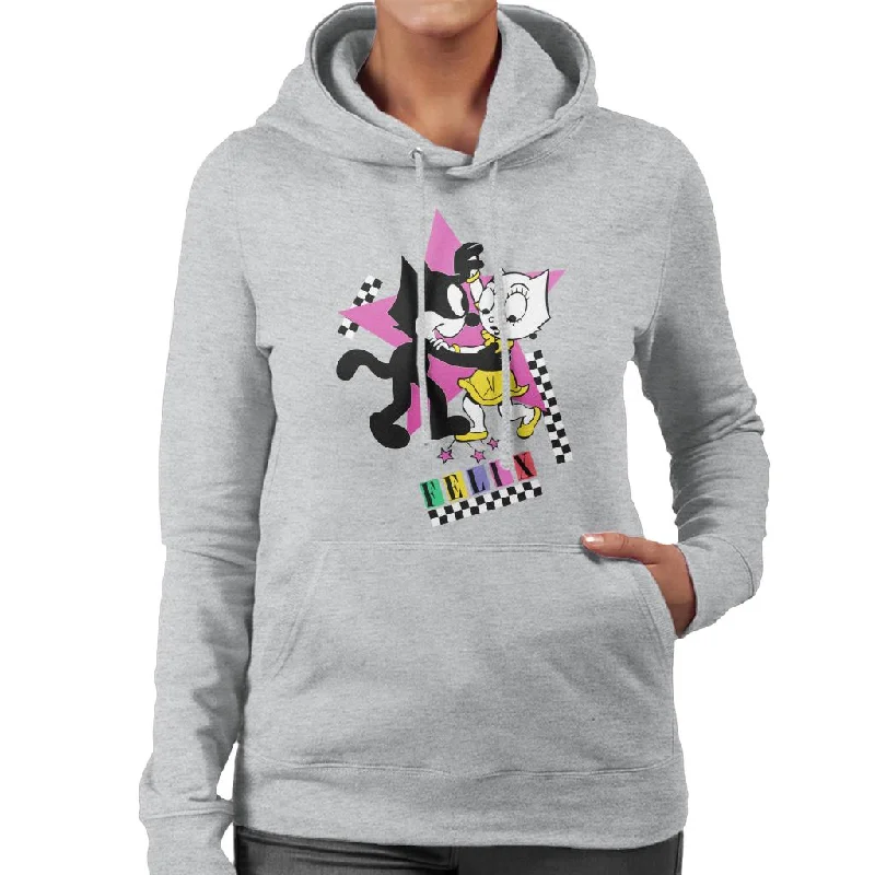 high-fashion hoodieFelix The Cat And Kitty Kat Dancing Women's Hooded Sweatshirt