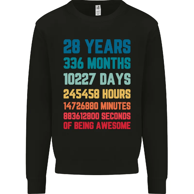 cozy workout hoodie28th Birthday 28-Year-Old Men's Sweatshirt Jumper