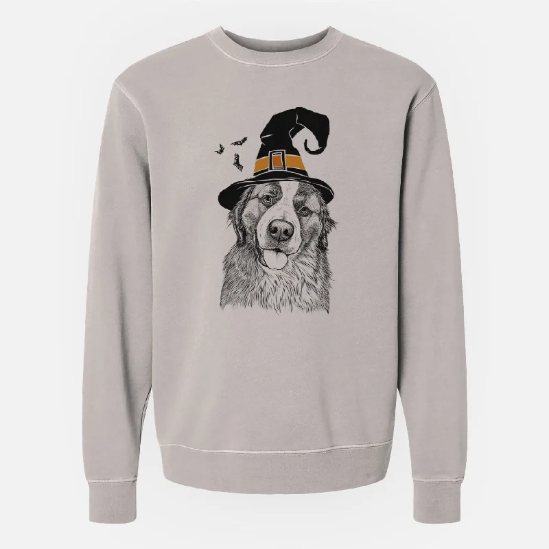 eco-friendly sports hoodieWitch Walter the Bernese Mountain Dog Mix - Unisex Pigment Dyed Crew Sweatshirt