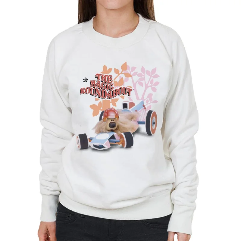 workout style hoodieThe Magic Roundabout Dougal Race Car Women's Sweatshirt