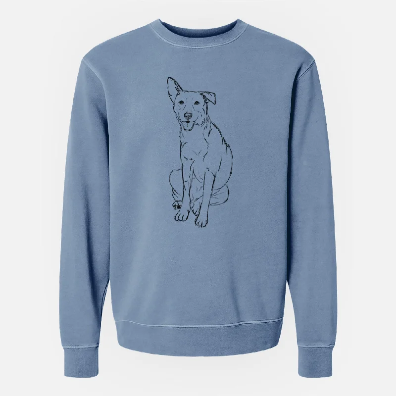 high-end athletic hoodieDoodled Mendel the Mixed Breed - Unisex Pigment Dyed Crew Sweatshirt