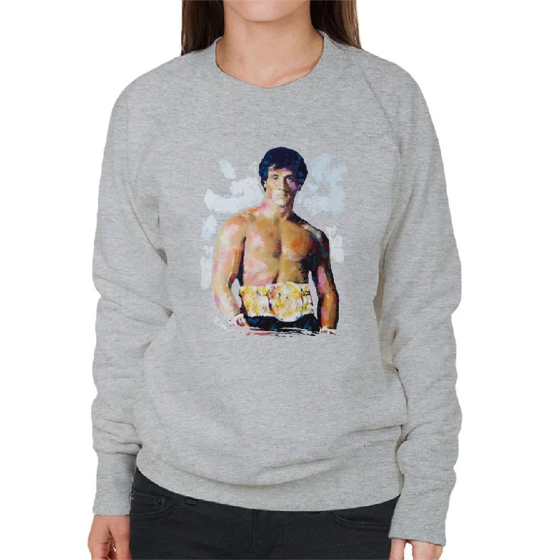 slim fit workout hoodieSidney Maurer Original Portrait Of Sylvester Stallone Belt Women's Sweatshirt