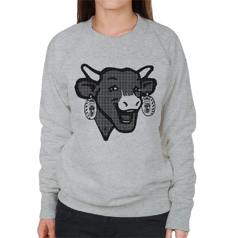 premium gym hoodieThe Laughing Cow Black Polka Dot Women's Sweatshirt