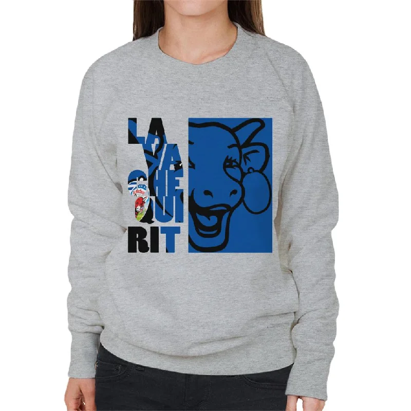 pullover workout hoodieThe Laughing Cow La Vache Qui Rit Blue Montage Women's Sweatshirt