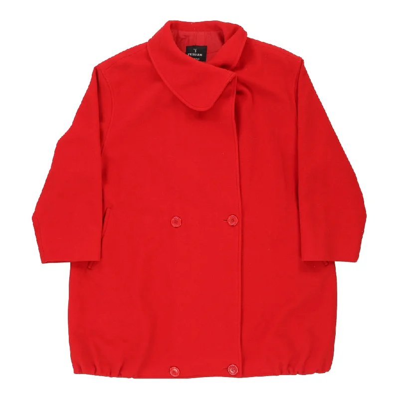 insulated winter jacketTrussardi Overcoat - Large Red Wool Blend