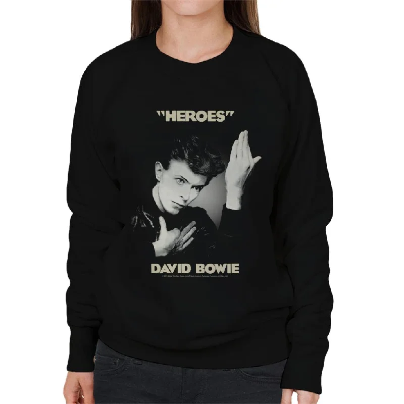 loose fit athletic hoodieDavid Bowie Heroes Album Cover Women's Sweatshirt