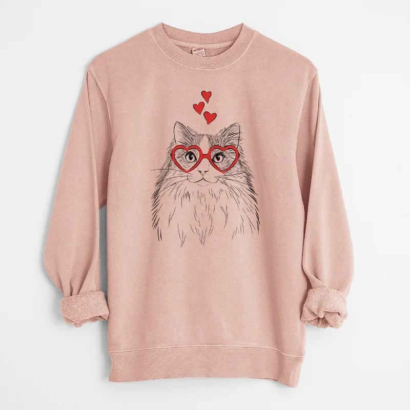 contemporary fitness sweatshirtValentine Fiona the Ragdoll Cat - Unisex Pigment Dyed Crew Sweatshirt